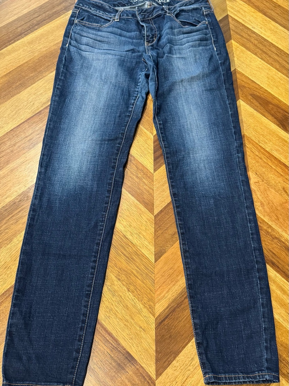 American Eagle Outfitters Women's Straight Leg Jeans - Dark Blue Wash